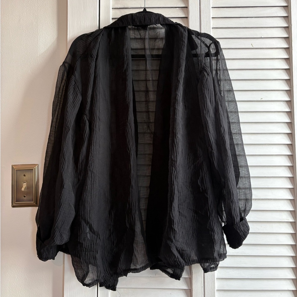 NASTYGAL PLISSE OVERSIZED BEACH SHIRT - Picture 6 of 7